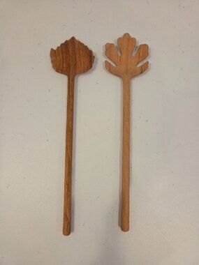 Bloomingville Karol Wooden Leaf Salad Servers Set 2
